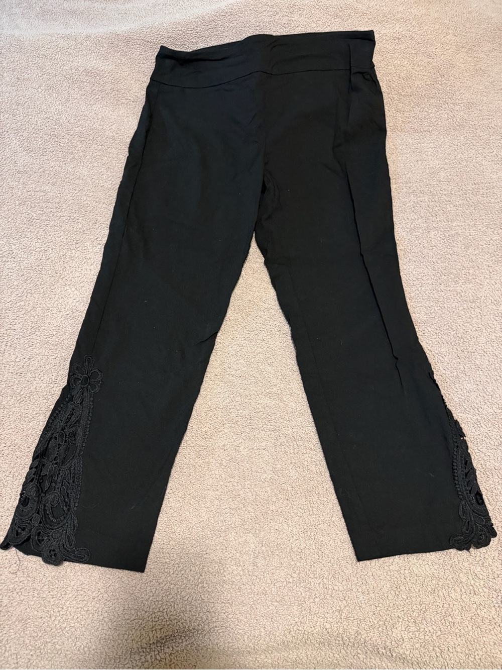 Jessica Riley Black Lace Hem Pants Petite XL PXL